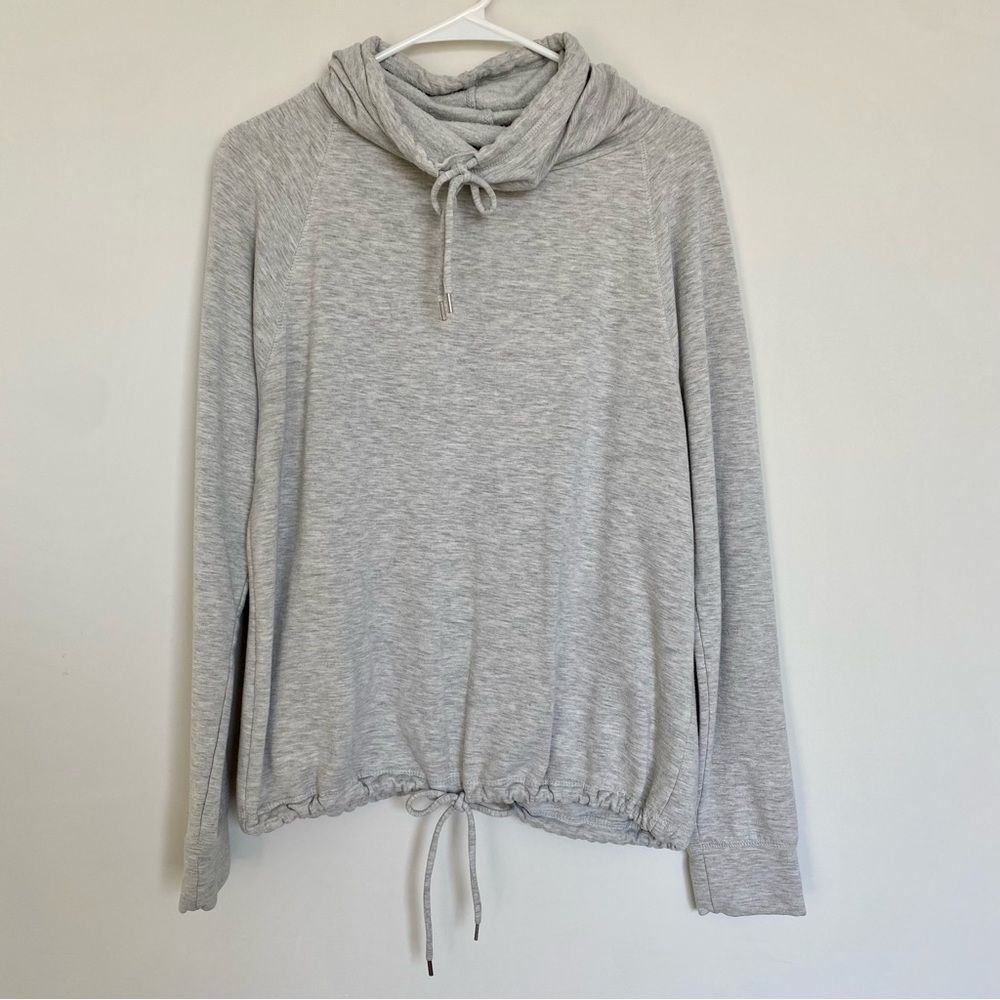 Gilligan & O’malley Grey Double Drawstring Sweatshirt Athleisure Size Medium
